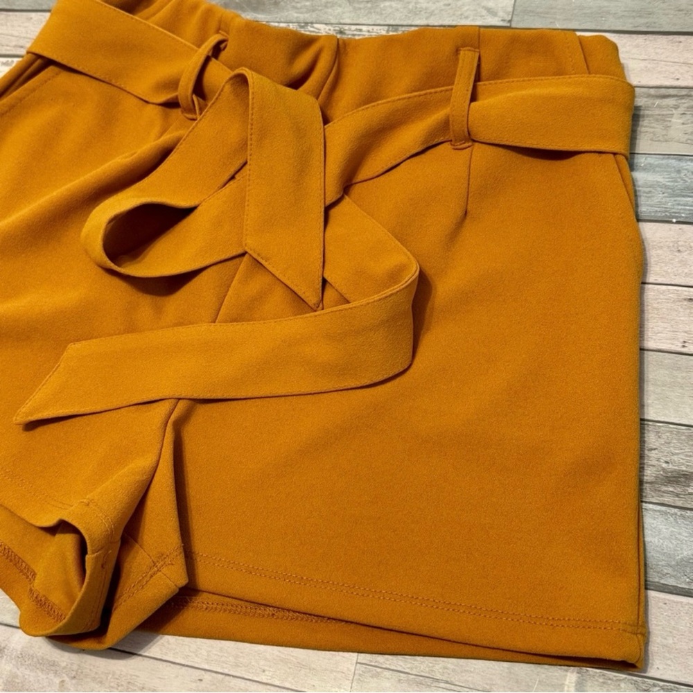 Women’s Mustard “Forever21” High-waisted Shorts with Belt | #A3 - Picture 5 of 11